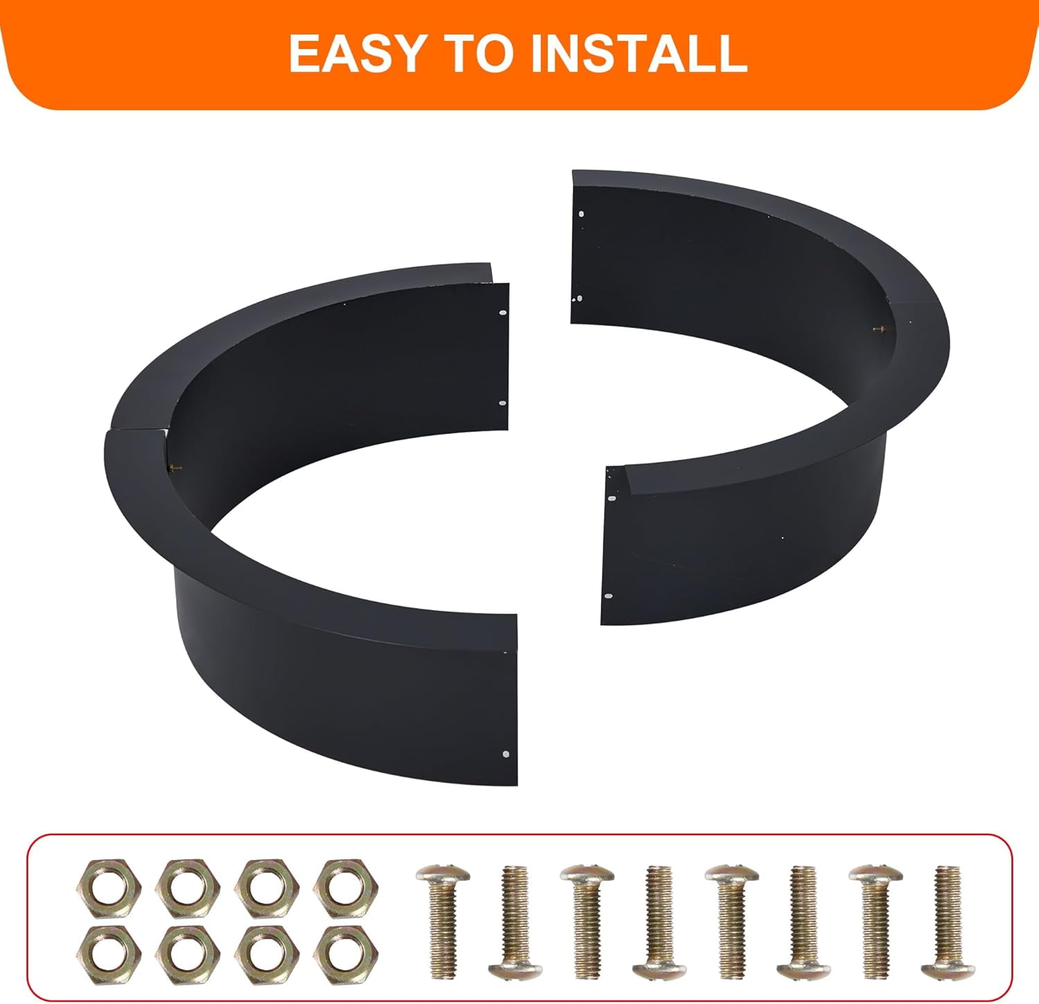 M optimized 36in/42in/45in Outer Large Bonfire Fire Pit Insert Round Inner Fire Pit Ring In-Ground Fire Pit, Outside Wood Burning DIY for Camping Garden Patio