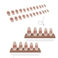 thumbnail image 4 of Uñas postizas, juego de 24 piezas, incluye pegamento. Uñas postizas removibles, fragmentos brillantes color caramelo, uñas francesas delicadas, 2 ml, 4 of 7