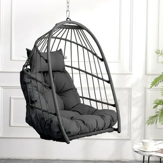 Bifanuo Double Wicker Egg Chair, Hanging Loveseat with Stand