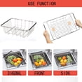 thumbnail image 3 of Escurreplatos de acero inoxidable, escurreplatos extensible Cesto para frutas y verduras Ollas Tazones Platos y utensilios de cocina, 3 of 5
