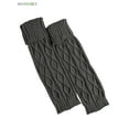 thumbnail image 3 of BadPiggies Women's Cable Knitted Crochet Leg Warmers Boot Socks Winter Warm High Stockings Long Socks Leggings (Gray), 3 of 6