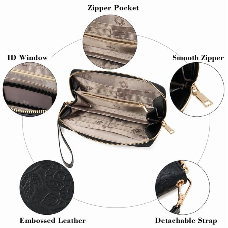 GAEKEAO Women's Wristlet Wallet, RFID Blocking Leather photo 6