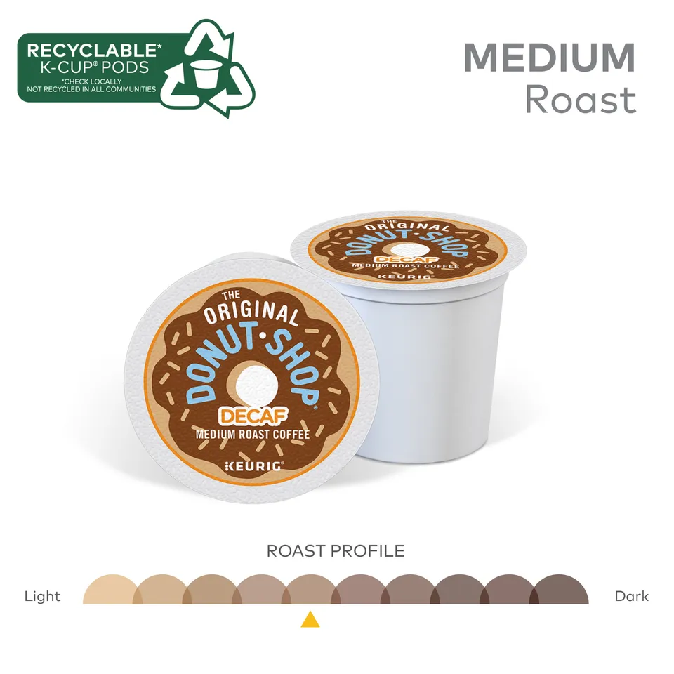 The Original Donut Shop Decaf Keurig Single-Serve K-Cup Pods, Medium Roast Coffee, 72 Count