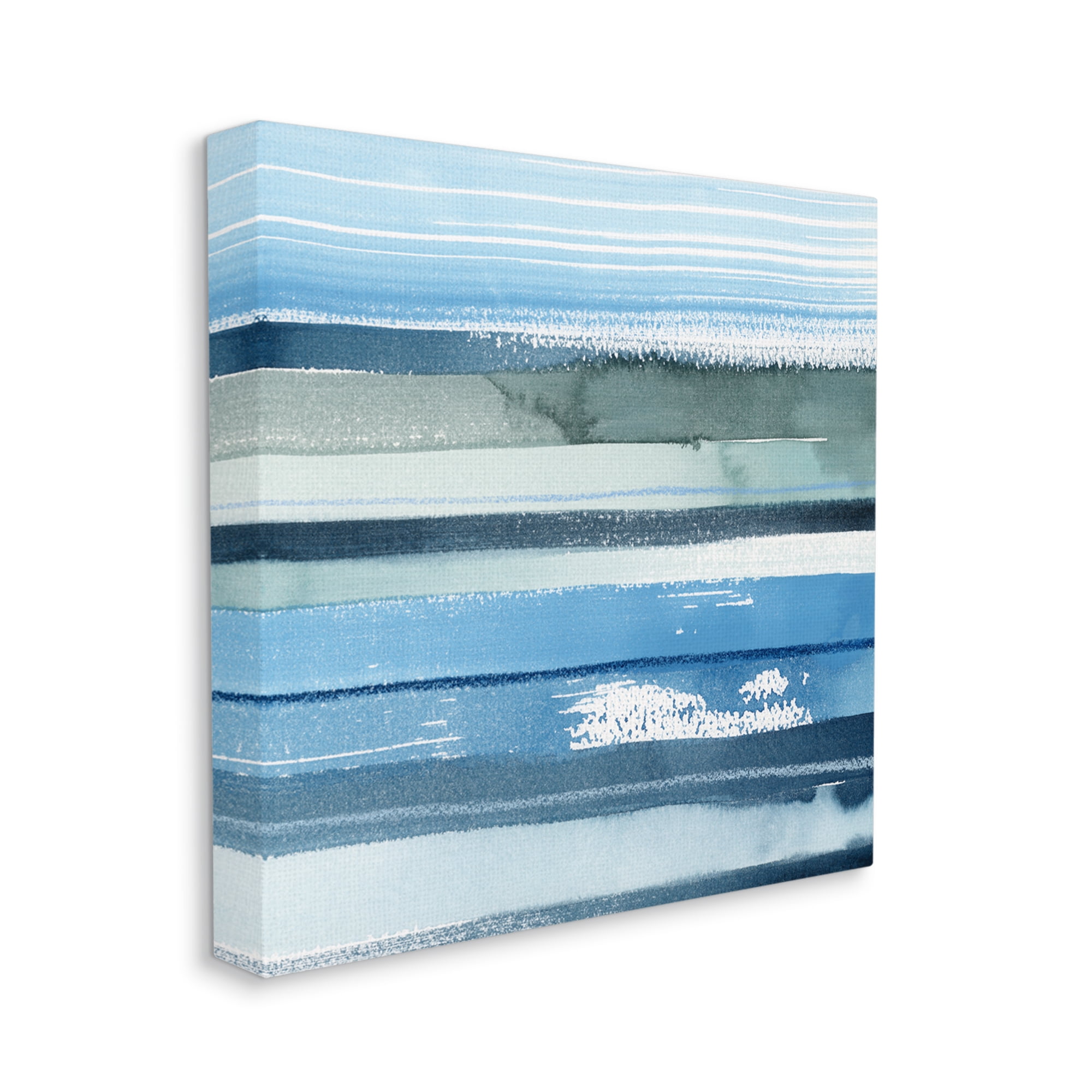 Stupell Industries Abstract Ocean Landscape Saturated Blue Striped Lines Painting Gallery Wrapped Canvas Print Wall Art, Design by Grace Popp