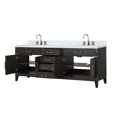 thumbnail image 3 of Laurel 84 in W x 22 in D Brown Oak Double Bath Vanity, Carrara Marble Top, and Faucet Set, 3 of 5