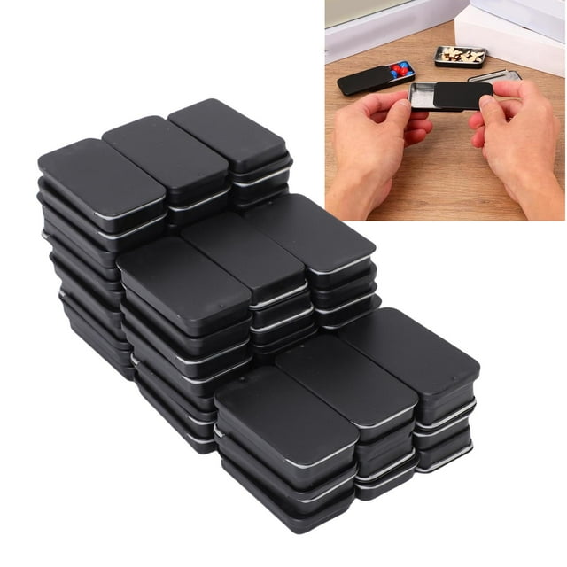 Pequeños Contenedores de Lata, Súbdica Caja Top de Lata Múltiple Propósito 60pcs para Artesanías de Joyería