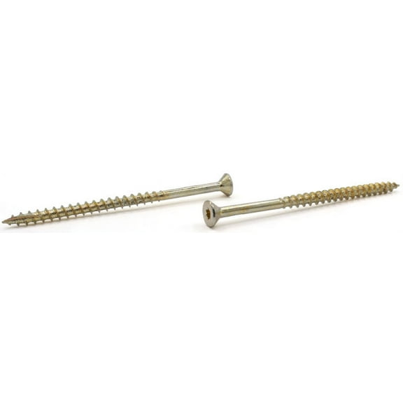 #6 x 1 1/2" Exterior Wood Screws / Six-Lobe (TorxÂ®) / Flat Head / Type 17 Pt / Steel / Zinc Yellow / With Nibs - 5500 Piece Carton