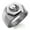 Silver, variant on Stainless Steel Greek Mythology Phoenix Engraved Hexagon Crest Flat Top Biker Style Polished Ring