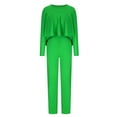 thumbnail image 3 of Miluxas Women Fall 2 Piece Outfits Pants Sets Casual Tracksuit Sweatsuits Long Sleeve Tops Wide Leg Trousers Lounge Set Green 14(XXXL), 3 of 5