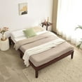 thumbnail image 6 of Stella Solid Pine Wood Full Platform Bed Frame - Mahogany, 6 of 7