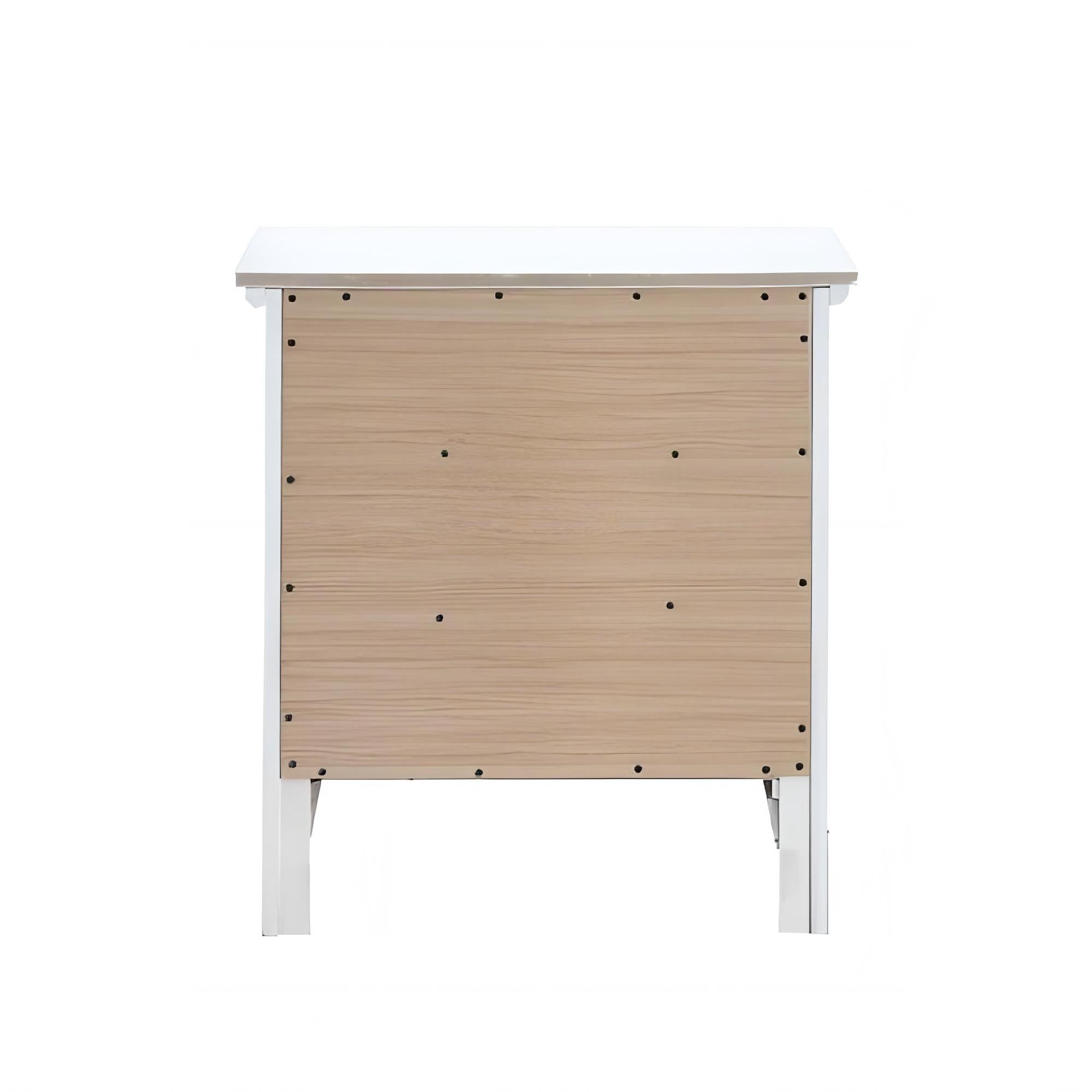 Noble House Hammond 3-Drawer Wood Nightstand, Dovetail Construction, White