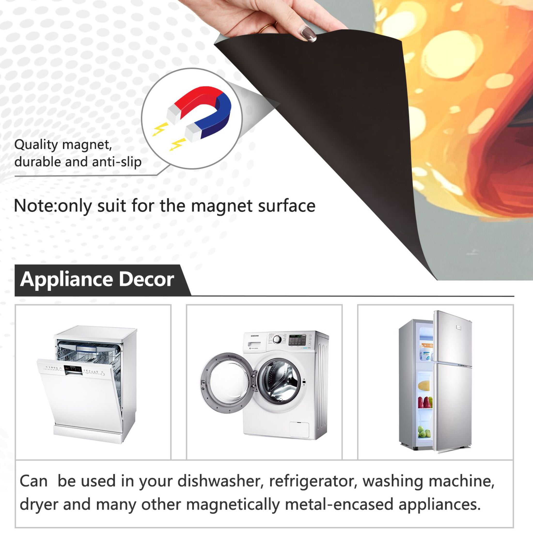 Dishwasher Magnetic Sticker 23x26 Inch Refrigerator Magnetic Sticker Washing Machine Magnetic Sticker Kitchen Panel Magnetic Sticker Home Decor Super Beautiful Black Cat