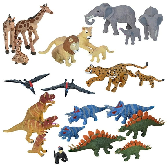 Wild Republic Nature Tube Dinosaurs and African Wildlife Set