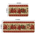 thumbnail image 3 of Sm:)e Poinsettia Christmas Kitchen Rugs and Mats, 17x29Inch and 17x47 Inch, Non Slip Linen Mat Inside Washable for Porch Patio Hallway, 3 of 7