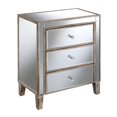 thumbnail image 2 of Commode Trois Tiroirs Gold Coast en Verre Miroir et Bois Blanc Vieilli, 2 of 4
