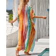 thumbnail image 2 of Bsubseach Print Kaftan V Neck Swim Cover Ups for Women Summer Outfits Summer Beach Maxi Dresses, 2 of 6