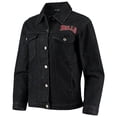 thumbnail image 2 of Women's The Wild Collective Black Chicago Bulls Patch Denim Button-Up Jacket, 2 of 4