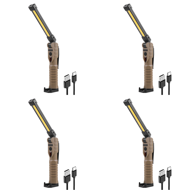Linterna COB XPE Inspección 7 Engranajes para Reparación Automóviles Al Aire Libre (Caqui)