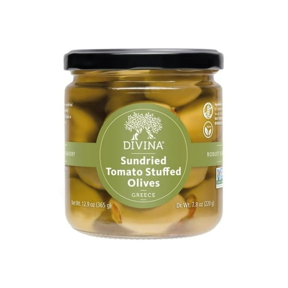 Pack of 6, Divina Sundried Tomato Stuffed Olives, 12.9 oz