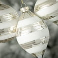 thumbnail image 2 of 4"H, 4.75"H and 5.25"H Sullivans White Striped Drop Ornaments - Set of 3, White Christmas Ornaments, 2 of 4