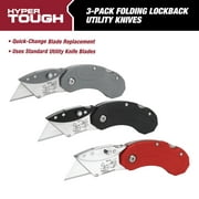 Hyper Tough 3-Pack Folding Lockback Utility Knives, Model 10715
