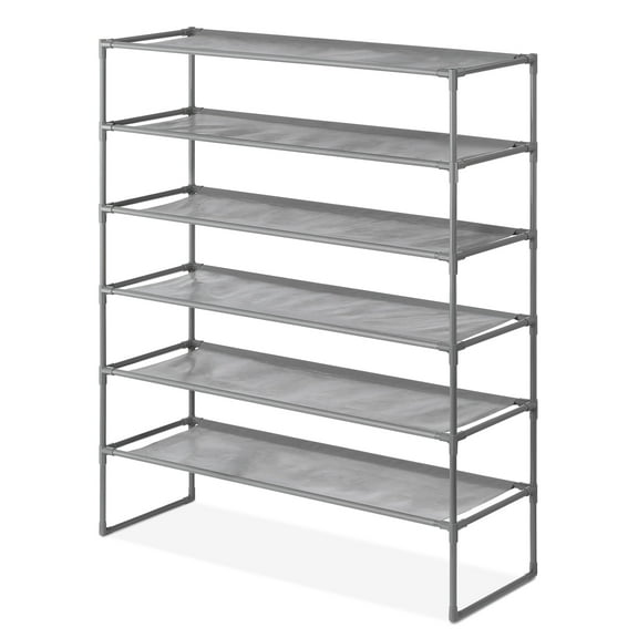 Whitmor Spacemaker Storage Rack 6-Tier Shelving, Gunmetal Gray