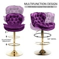 thumbnail image 4 of SZLIZCCC Modern Swivel Pub Height Barstool, High Dining Chair with Velvet Seat, Backrest, Armless Hydraulic Counter Stool, Gold Base Island Stool, 4 of 7