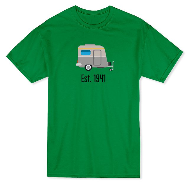 T-shirt Graphique Vert Kelly pour Hommes Classic Camper Est. 1941