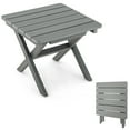 thumbnail image 1 of Costway Table d'Appoint Pliante Extérieure Résistante aux Intempéries HDPE Adirondack Table Grise, 1 of 9
