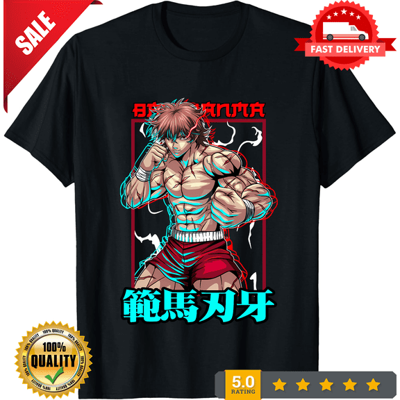 Retro Baki the Grappler T-Shirt Baki Hanma Yujiro Hanma Baki Boxing Shirt All Size, NEW TRENDING ITEM-TH70897