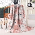 thumbnail image 2 of Kawaii Halloween Ghosts Pattern Blanket,Comfortable Soft Lamb Wool Throw Blanket,All Season,Warm Lightweight Blankets for Sofa Bed Couch Living Room Chair,40"x50", 2 of 4