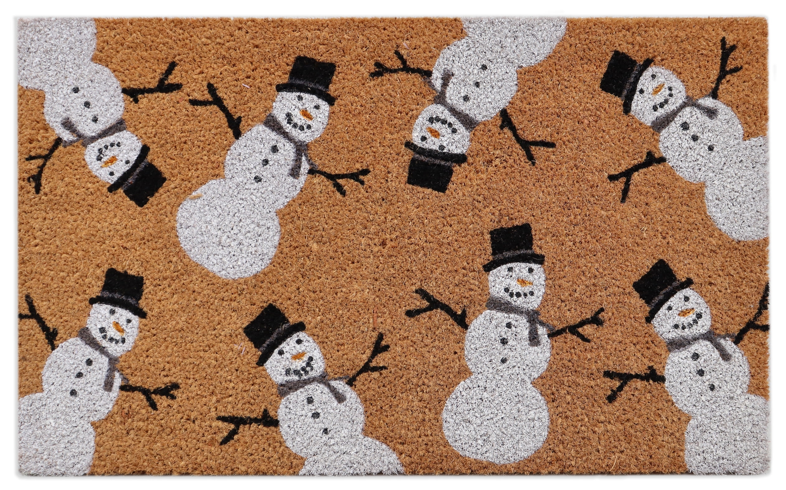 Holiday Time Snowmen Coir Doormat, 18" x 30"