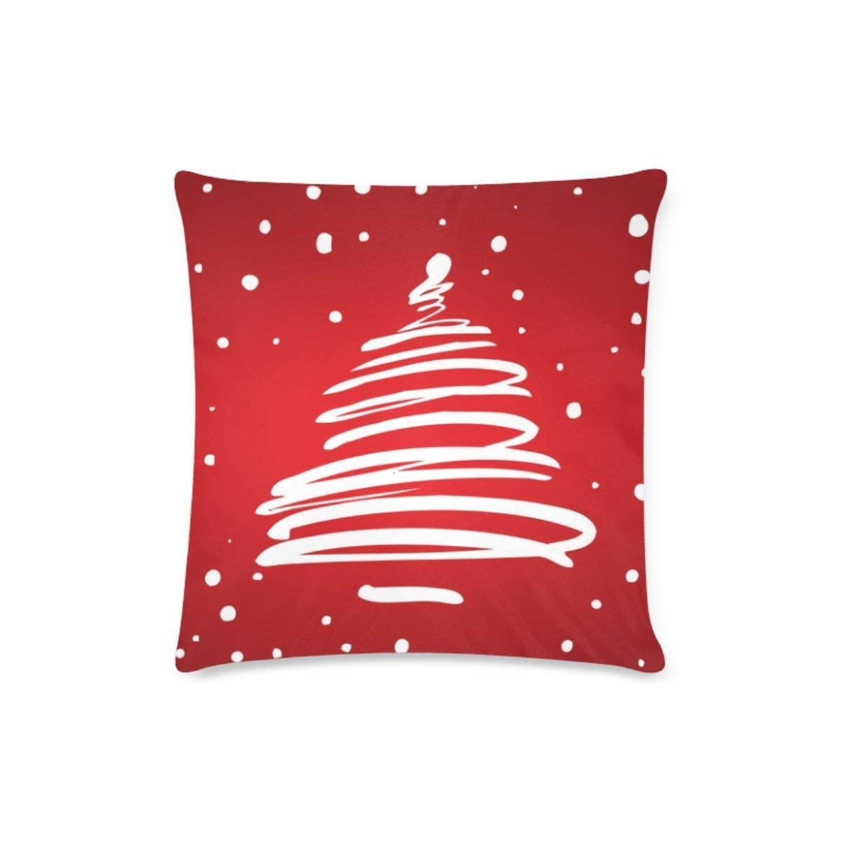 WOPOP Line Drawing Christmas Tree Throw Pillow Case Pillow Cover Home Sofa Decor 16x16 inches