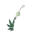 thumbnail image 2 of Flmtop 1 Pair Rhinestone Button Maple Leaf Buds Dangle Navel Belly Rings Xmas Gifts, 2 of 5