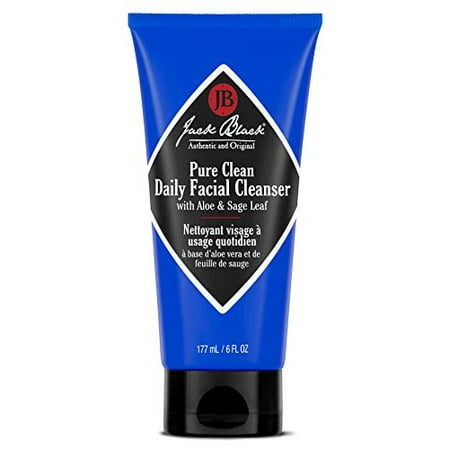 Jack Black - Pure Clean Daily Facial Cleanser,– 2-in-1 Facial Cleanser and Toner, Removes Dirt and Oil, PureScience Formula, Certified Organic Ingredients, Aloe and Sage Leaf, 6 fl oz