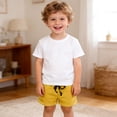 thumbnail image 2 of Zanarzt Basketball Shorts Kids Boys Shorts Toddler Unisex Pull On Jogger Shorts Girls Stretchy Cotton Pants with Pocket Yellow,6-7 Years, 2 of 5