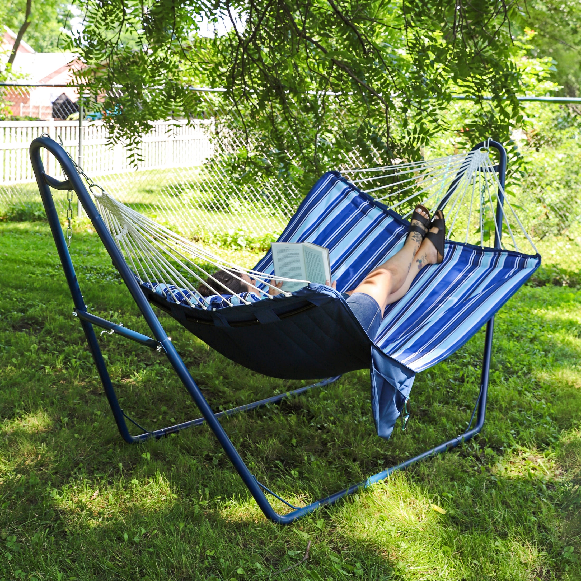 Shop For Sunnydaze Quilted Double Fabric 2-Person Hammock With Curved