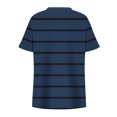 thumbnail image 5 of BSDJILFG Women's Plus Size Tops Summer Casual Pajama Top Short Sleeve Striped Sleepwear Shirt Loose Fit Tees Cross V-Neck Shirt Lounge Blouse ,XL-5XL, 5 of 6