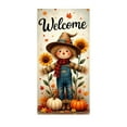 thumbnail image 2 of Honmine Fall Door Cover Autumn Pumpkin Front Door Hanging Banner Thanksgiving Harvest Photo Background for Autumn Holiday Party Decorations and Supplies, 71 x 35 Inches, 2 of 6