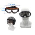 thumbnail image 2 of Pack de 2 gafas de moto LJDJ Vintage Antivaho Pilot de piel, 2 of 7