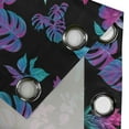 thumbnail image 4 of Ambesonne Tropical Grommet Curtain, Retro Abstract Monstera, 50"x108", Violet Aqua Charcoal Grey, 4 of 5