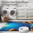 thumbnail image 5 of ODIKA 4'x6' Machine Washable Non-Slip Area Rug, Mesmerizing Undersea Abyss Dimensional Coral Reef Escape High Traffic Rug, Blue, 68568, 5 of 7