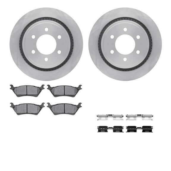 Dynamic Friction Company Rear Brake Rotors with 5000 Advanced Brake Pads includes Hardware 6512-99681
