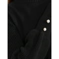 thumbnail image 5 of DARING DIVA Ribbed Long Sleeve Turtleneck Stretch Knit Sweater Top S Black, 5 of 6