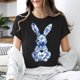 thumbnail image 5 of Camiseta de Cuello Redondo de Manga Corta de la Mujer, Top de Moda para Invierno Y Primavera Impresa de Navidad Casual 3/4, 5 of 7