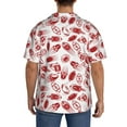 thumbnail image 3 of Uemuo Red Football Pattern Cotton Linen Short Sleeve Shirts,Casual Lightweight Button Down Shirts,Vacation Beach Summer Tops-Medium, 3 of 7