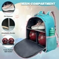 thumbnail image 4 of WOLT Bowling Ball Bag 2Ball Bowling Backpack with Protective Foam Padded & Shoe Compartment MintGreen, 4 of 7