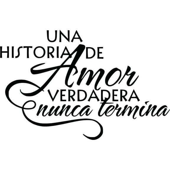 Design With Vinyl Historia De Amor Artwork family The Story Of Love Marriage Happiness Wall Decal for Family - Family Foreign Saying Spanish Themed Decor - Size: 12 In x 14 In