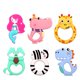 thumbnail image 3 of dinosaurio juguetes de dentición juguetes de mordedor de bebé con soporte de clip de chupete mordedor juguetes de mordedor molar sin BPA | Los mejores regalos para baby shower oso de fresa  Hogar, 3 of 3