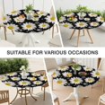 thumbnail image 7 of Daisy Floral Round Tablecloth with Elastic Edge, Easy Clean Table Cover for Dining Room and Garden, Fits 44-52 Inch, 7 of 7